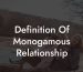 Definition Of Monogamous Relationship