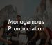Monogamous Pronunciation