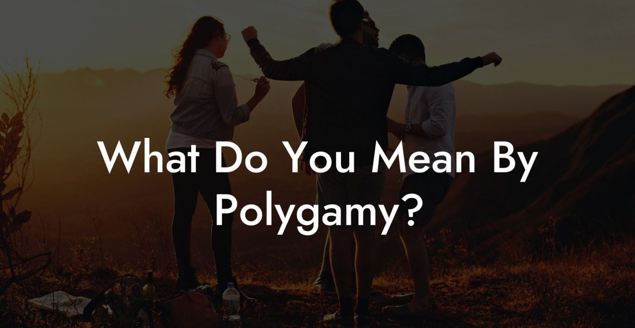 What Do You Mean By Polygamy?