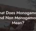 What Does Monogamous And Non Monogamous Mean?