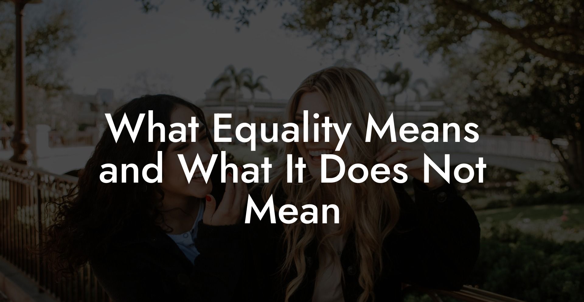 What Equality Means and What It Does Not Mean