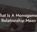What Is A Monogamous Relationship Mean?