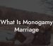 What Is Monogamy Marriage