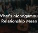 What's Monogamous Relationship Mean?